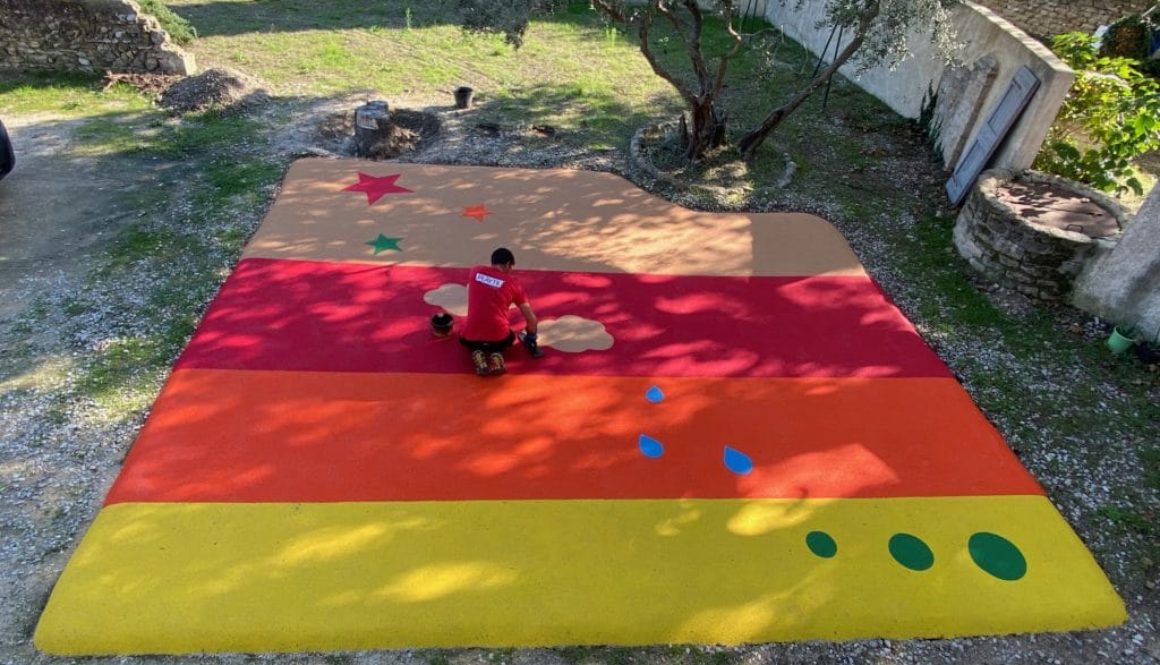 Réalisations Sol amortissant EPDM Ste-Cécile-les-Vignes, Vaucluse