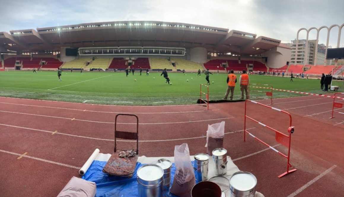 Réparation piste d'athlétisme Stade Louis II - Monaco