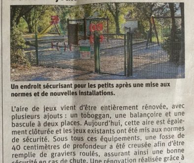 Dauphiné libéré rénovation aire de jeux Playtil Drôme
