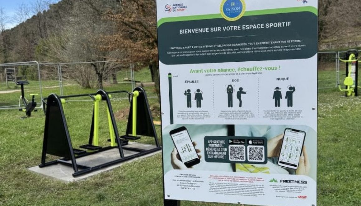 Aire de fitness, sport, workout Vaison-la-Romaine, Vaucluse, Drôme, Ardèche, Gard