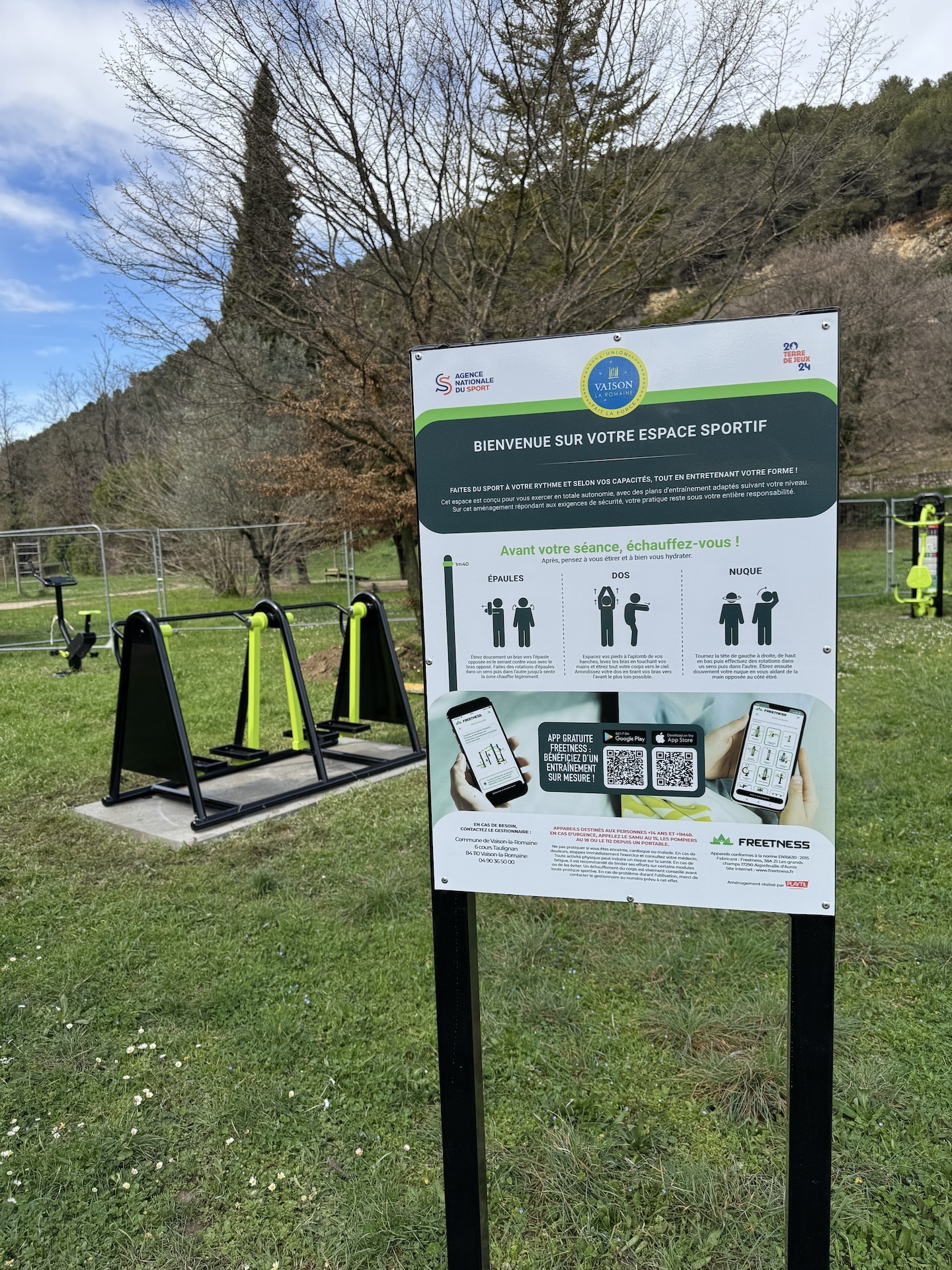 Aire de fitness, sport, workout Vaison-la-Romaine, Vaucluse, Drôme, Ardèche, Gard
