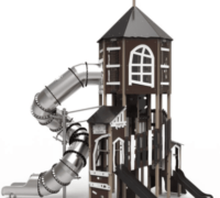 Structure de jeux multi-activités en métal collectivités